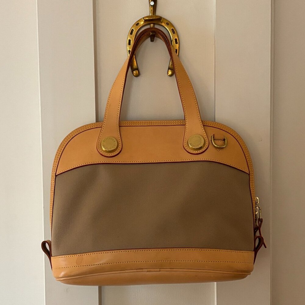 Vintage Dooney and Bourke leather and canvas bag